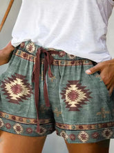 Load image into Gallery viewer, Western Aztec Print Drawstring Shorts
