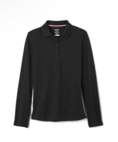 PCA Girls Long Sleeve Pique Cotton Polo