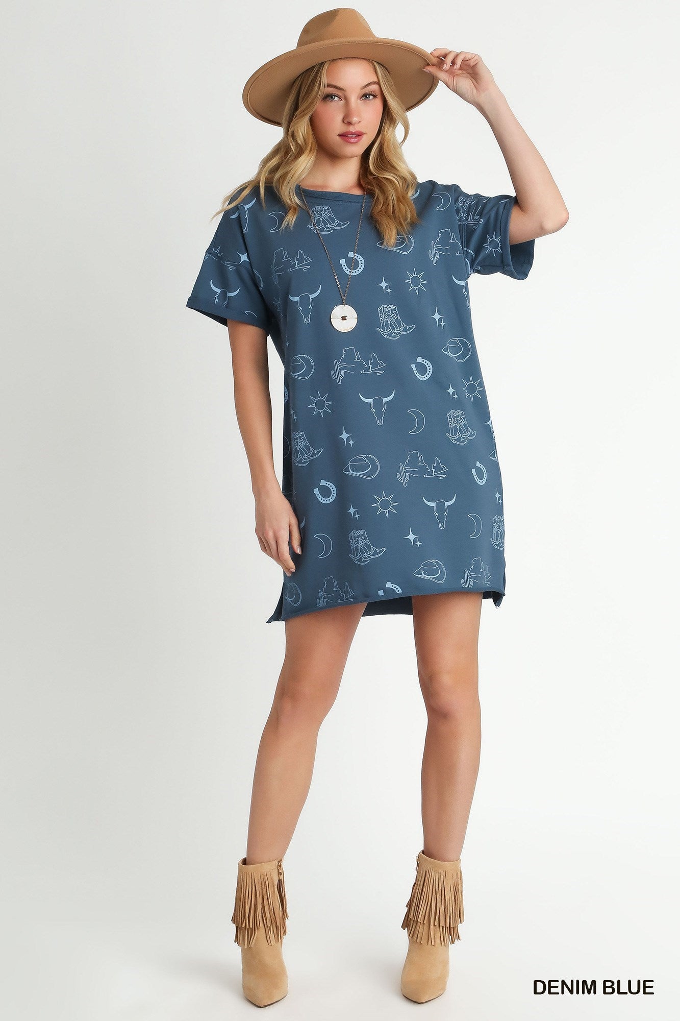 UMGEE Short Sleeve Round Neck Graphic Dress – Norris Merchandise