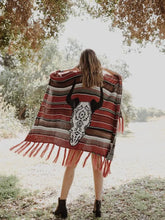 Load image into Gallery viewer, Bohemian Cow Skull Serape Ruana
